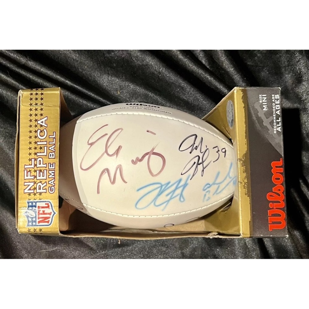New York Giants Autograph Football Eli, Coughlin, Jacobs and more OFFERS WELCOME